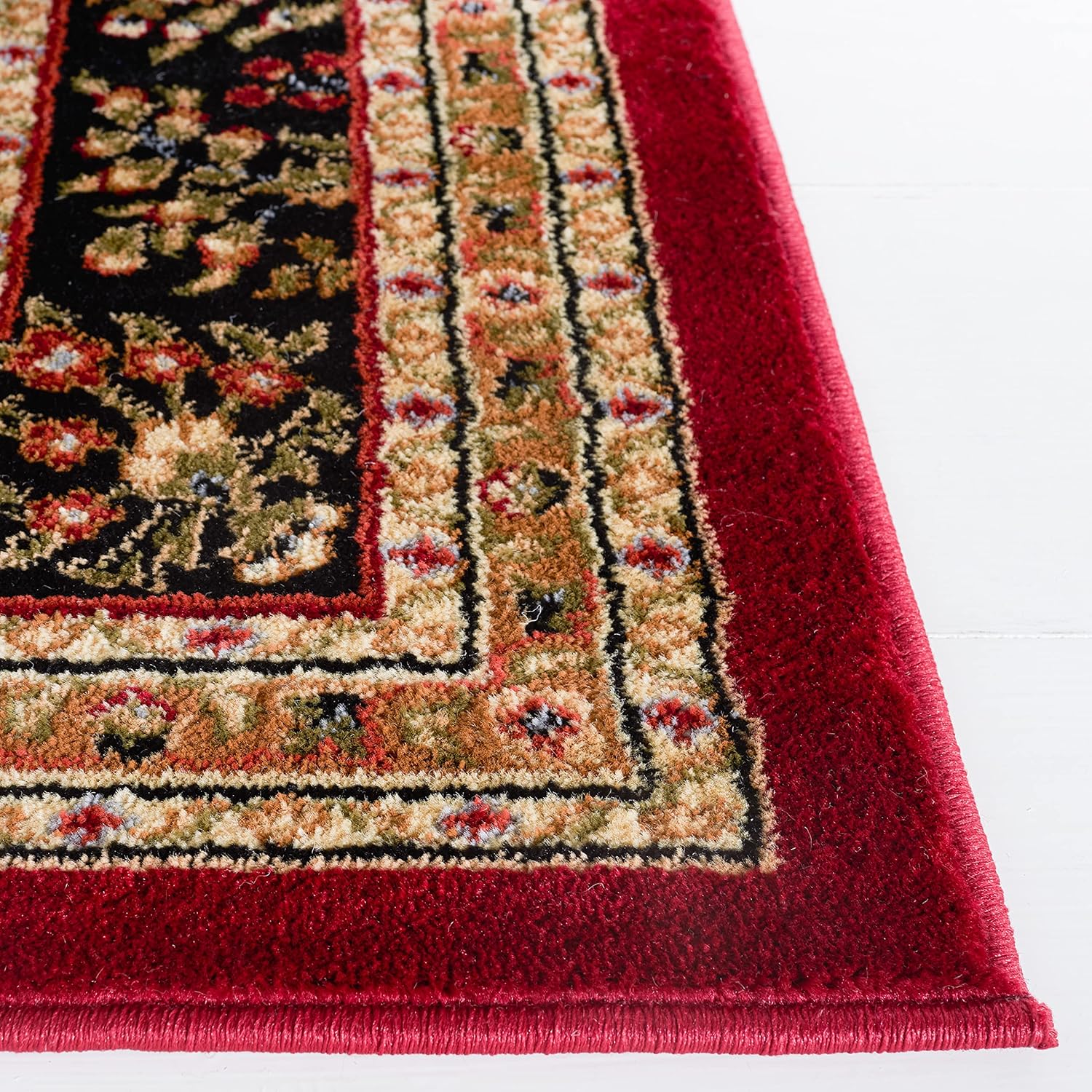 SAFAVIEH Area Rug 9x12 - Lyndhurst Collection - Large - Red & Black, Traditional Oriental Design, Non-Shedding & Easy to Clean, Ideal for Living Room, Bedroom, Dining Space (LNH331B)