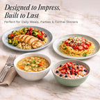 Sango Siterra Artist's Blend 16-Piece Stoneware Dinnerware Set for 4, Green, Cream & White Glossy Dishes with Speckles, Ceramic Plates and Bowls Sets for Everyday Dining, Microwave & Dishwasher Safe