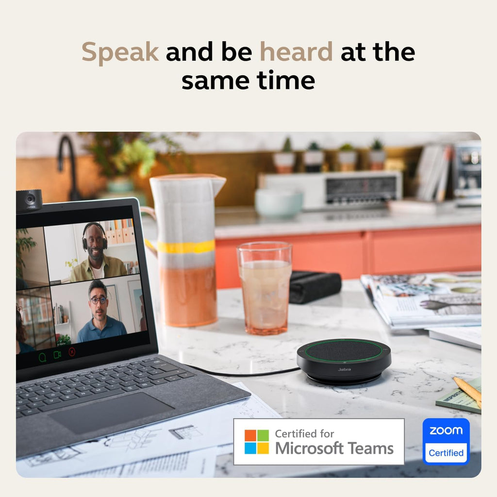 Jabra Speak2 75 (2025 Edition) Wireless Bluetooth Speakerphone - 4 Noise-Cancelling Mics  65mm Speakers - New Linking Feature - USB-C Dongle - Certified for Microsoft Teams - Dark Grey
