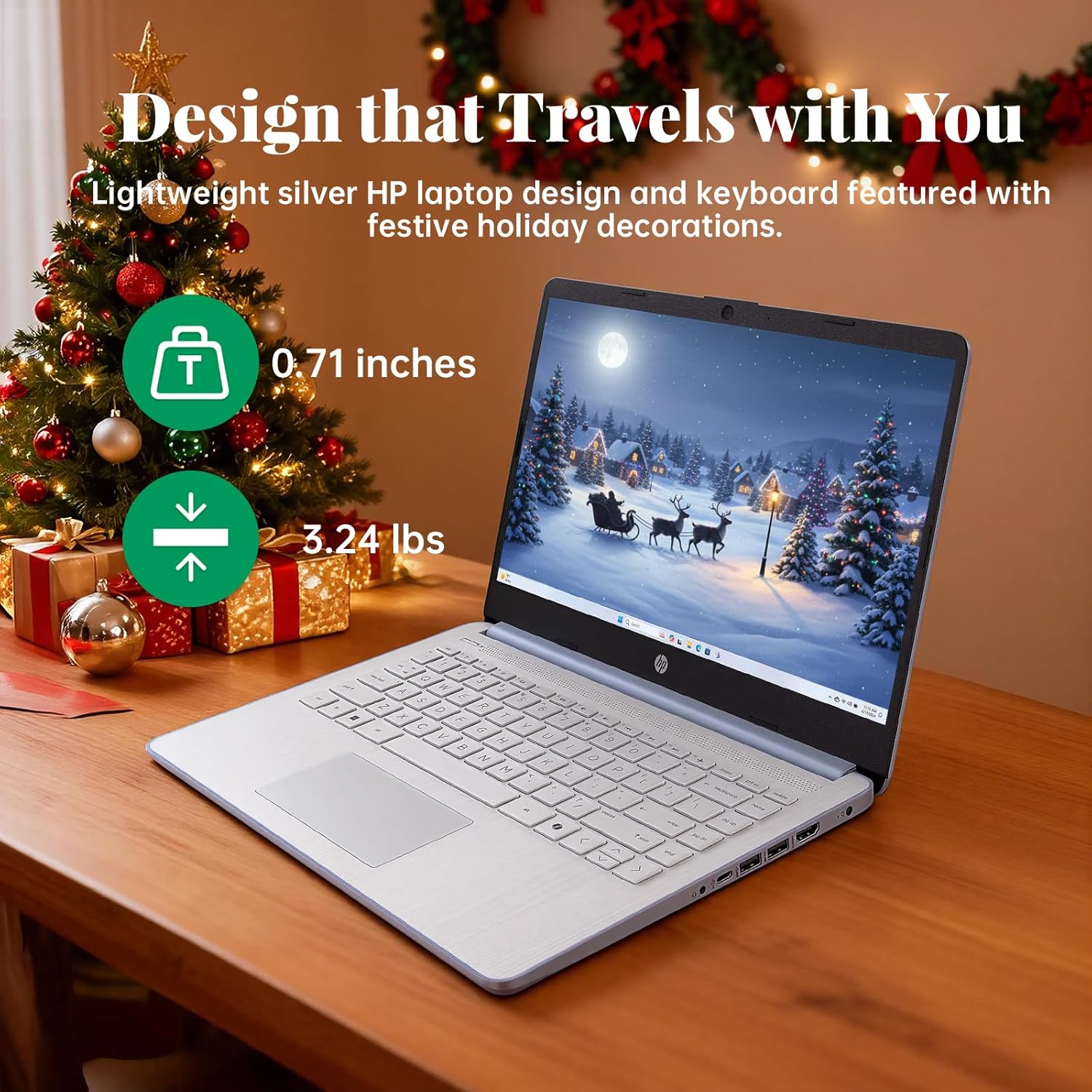 HP 14" Laptop 2025 Business Student Slim Computer  1-Y Office 365  Copilot AI  Quad-Core Intel CPU  16 GB RAM  128GB UFS & 128GB SD Card  Wi-Fi 6  Windows 11 Pro  JQ2XzAccessory  Sky Blue