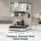 De'Longhi Classic Espresso Machine with Milk Frother, 15-Bar Pump & Temperature Control - Barista Coffee Maker Kit for Espresso, Latte, Cappuccino & Iced