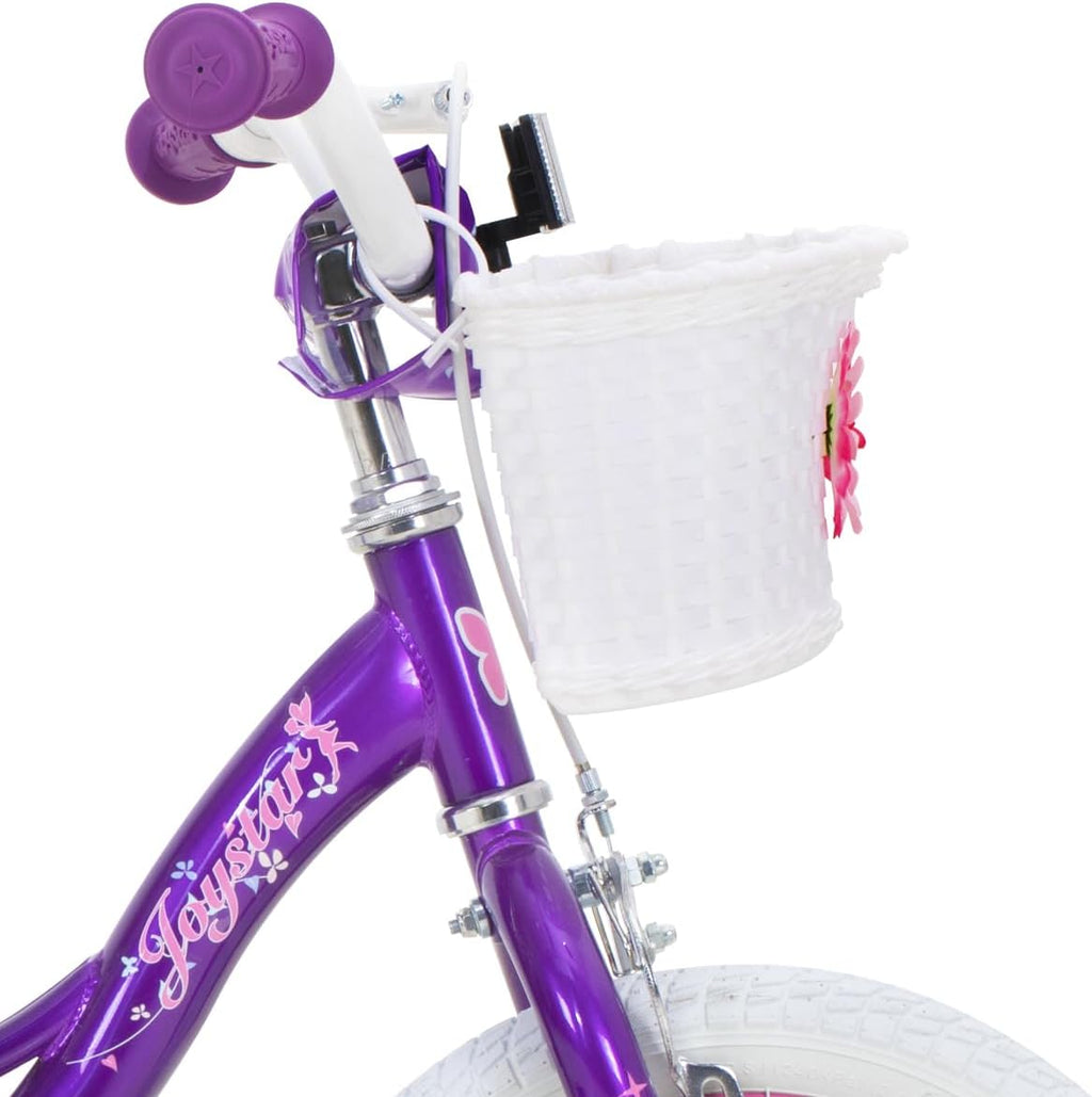 JOYSTAR Fairy Girls Bike for Toddlers and Kids Ages 2-8 Years Old, 12 14 16 18 Inch Kids Bike with Training Wheels, Handbrake and Basket, Toddler Girl Bike, Children Bicycle