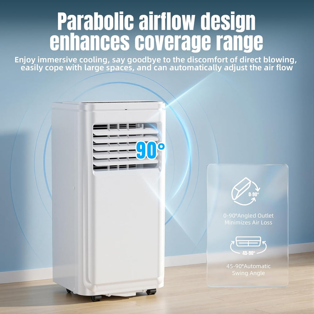 AKIRES 10000 BTU Portable Air Conditioners,3-IN-1 Portable AC Unit With Fan & Dehumidifier,Remote Control,24H Timer,Sleep Modes,Cools Room Up To 450 sq.ft,Suitable for Bedroom,Room, Office,Apartment