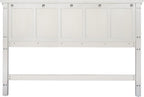 OSP Home Furnishings Farmhouse Basics King Headboard Only, Rustic White Finish