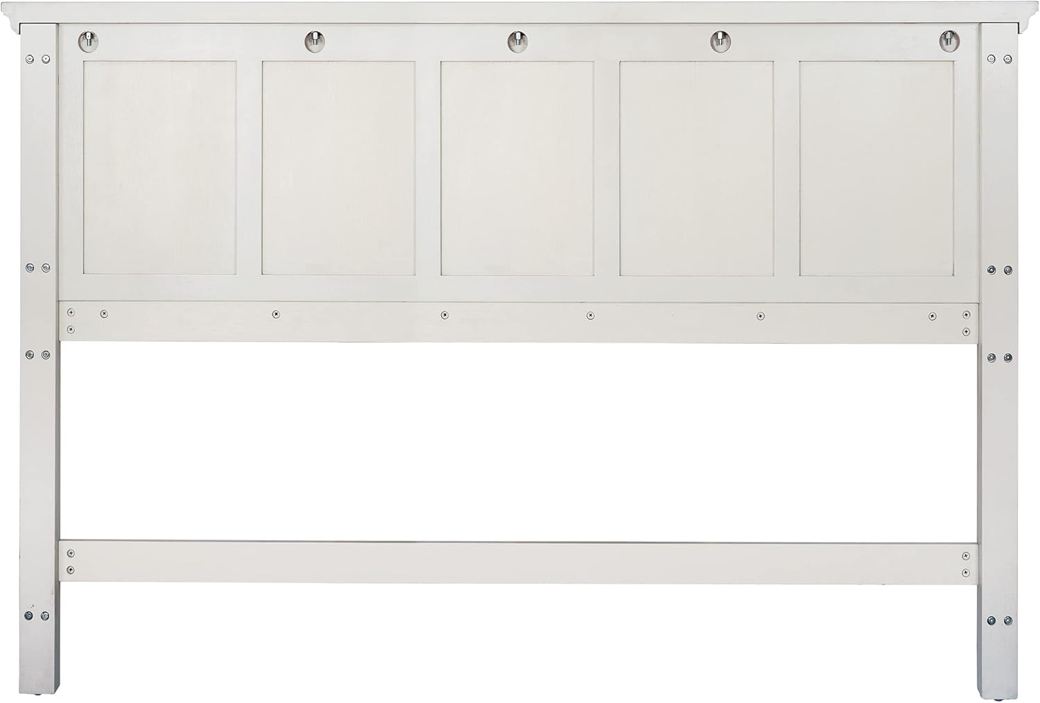 OSP Home Furnishings Farmhouse Basics King Headboard Only, Rustic White Finish