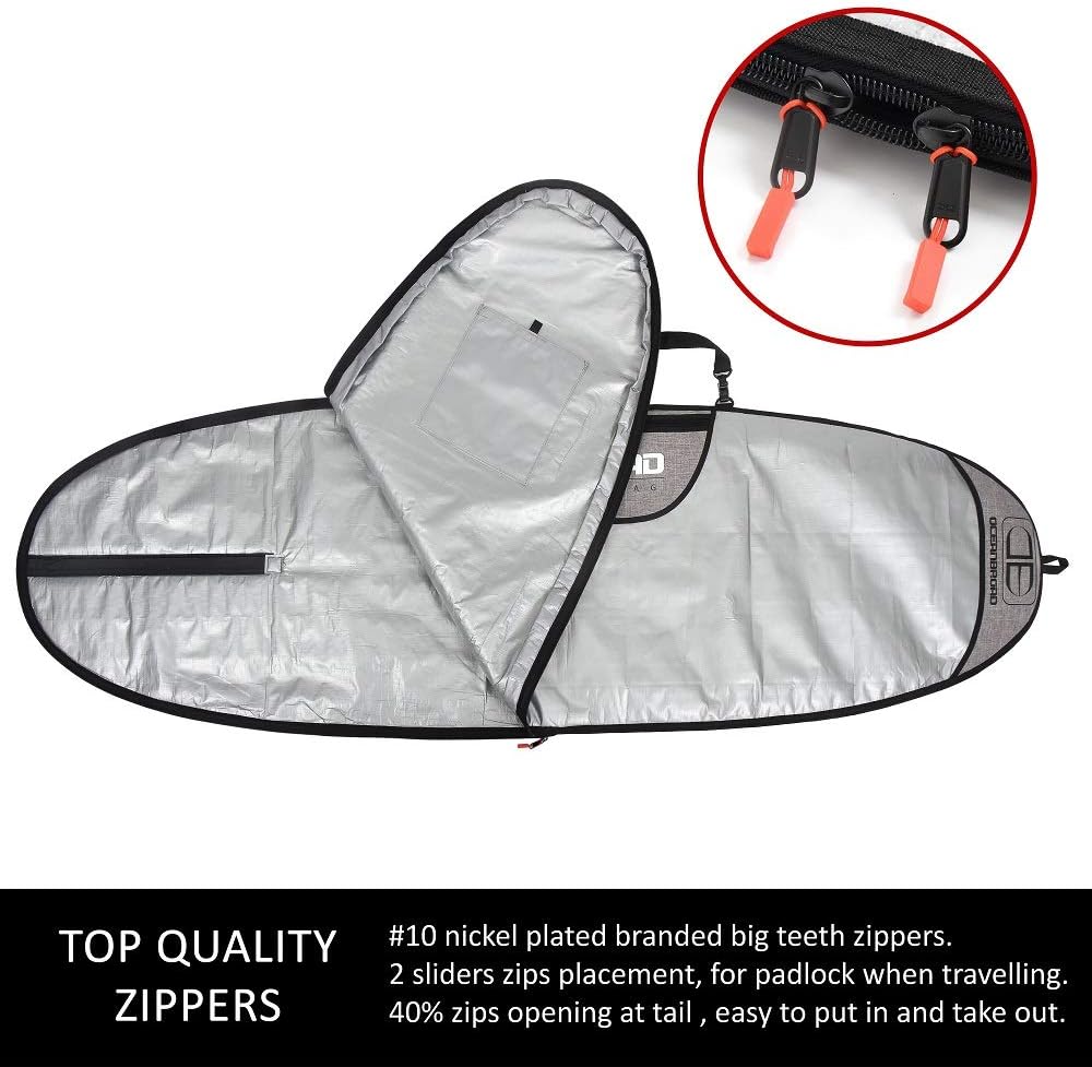 OCEANBROAD Surfboard Longboard Bag Day Bag Travel Bag 5'0, 5'6, 6'0, 6'6, 7'0, 7'6, 8'0, 8'6, 9'0, 9'6, 10'0