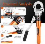 Copper Pipe Crimping Tool - with 1/2", 3/4", 1" Jaws, Copper Tube Fittings Hydraulic Pipe Crimping Tool for Pro Press, Viega Copper Pipe Fittings