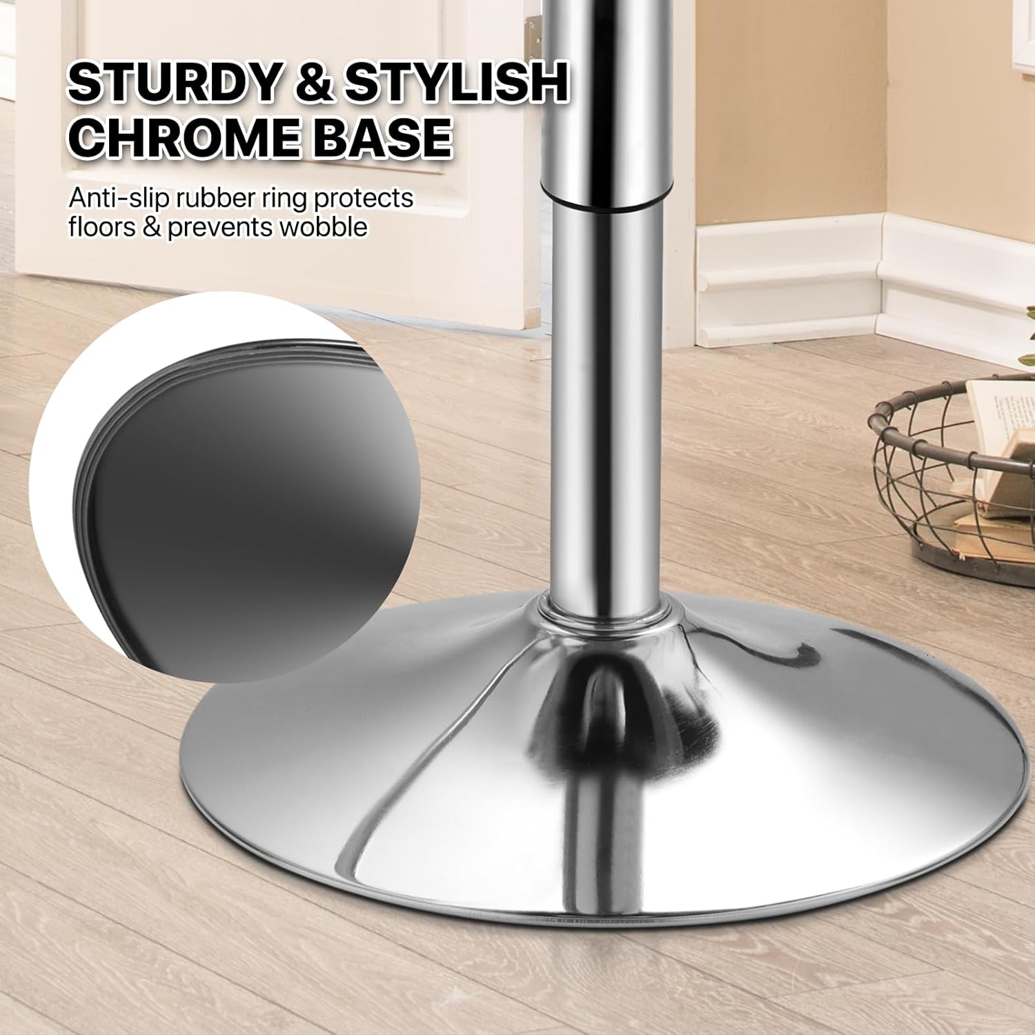 Magshion 23.5" Round Adjustable Height Bar Table, 27.5"-36" Range, 360° Swivel MDF Top Pub Table for Dining, Café, Cocktail, Blue