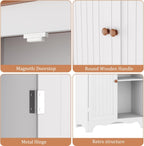 Function Home 72" Kitchen Pantry Cabinet, Freestanding Storage Cabinets, Tall Food Pantry with Doors and Adjustable Shelves, Utility Floor Cabinet for Kitchen Dining Room Living Room, White