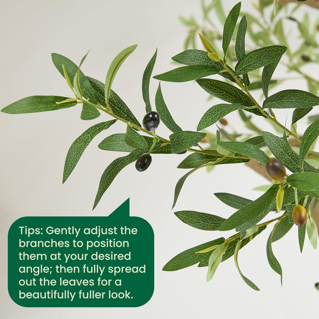 8.5FT Large Luxury Artificial Olive Tree, Extra Lush with White Planter, Stereoscopic Shape & 5 Minutes Easy Set-up, Tall Potted Olive with Thick Trunk and Lifelike Fruits for Home, Office, Restaurant