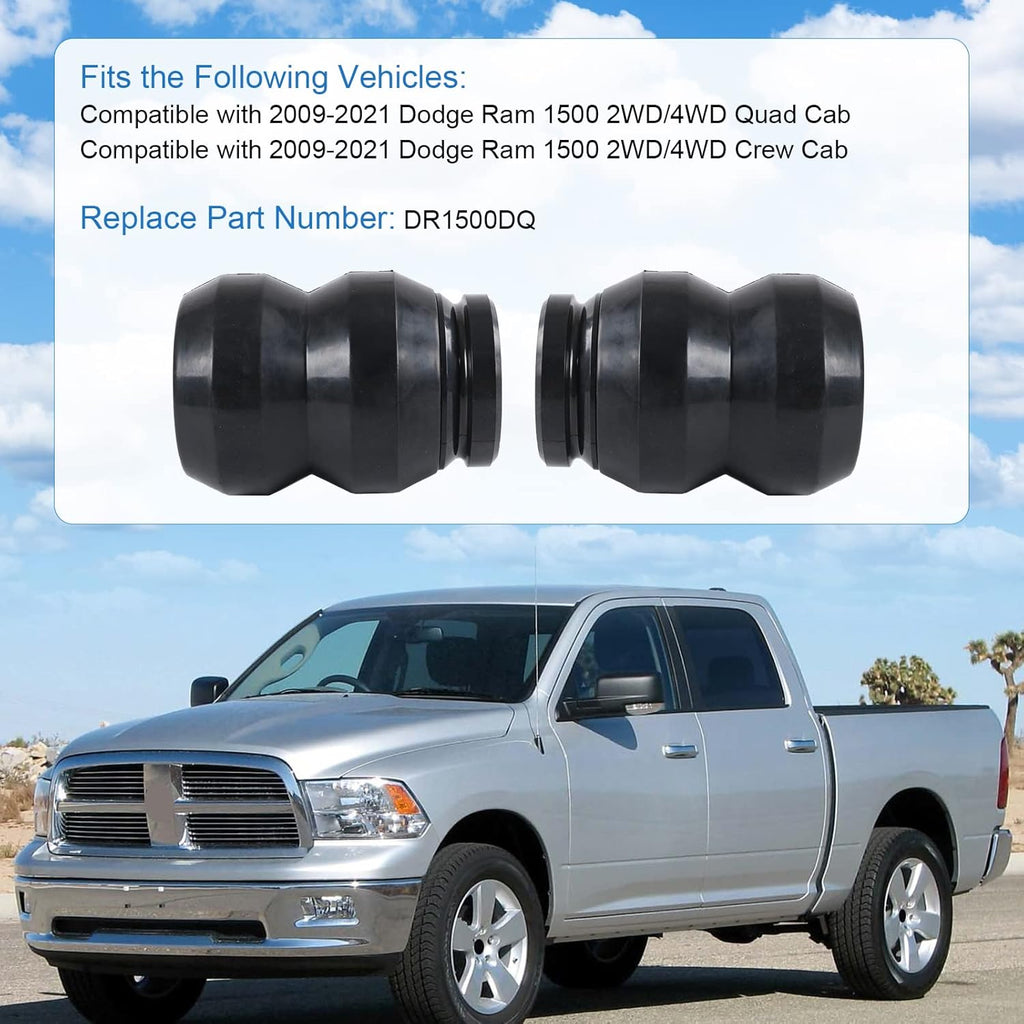 DICMIC Rear Suspension Rubber Helper Spring Kit Compatible with 2009-2021 Dodge Ram 1500 2WD/4WD Replace# DR1500DQ