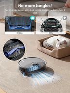 Lefant LiDAR Robot Vacuum and Mop, 20000Pa Suction, 90-Day Self-Emptying, Obstacle Avoidance, Auto Mop Washing&Drying, All-in-One for Pet Hair Carpet, 5G WiFi Alexa/APP/iWatch Control, M3 Max