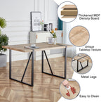 7 Piece Dining Table Set for 6,Modern 55'' Rectangle Wood Dining Table and Fabric Dining Chairs 6,Kitchen Table and Chairs for 6,Ideal for Kitchen Dining Room