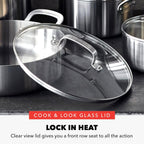 GreenPan x Bobby Flay 10 Piece Stainless Steel Cookware Set, Tri-Ply Multiclad Pots & Pans, Professional Grade, Oven & Broiler Safe to 600°F, Dishwasher Safe, Durable, Induction Compatible, Silver