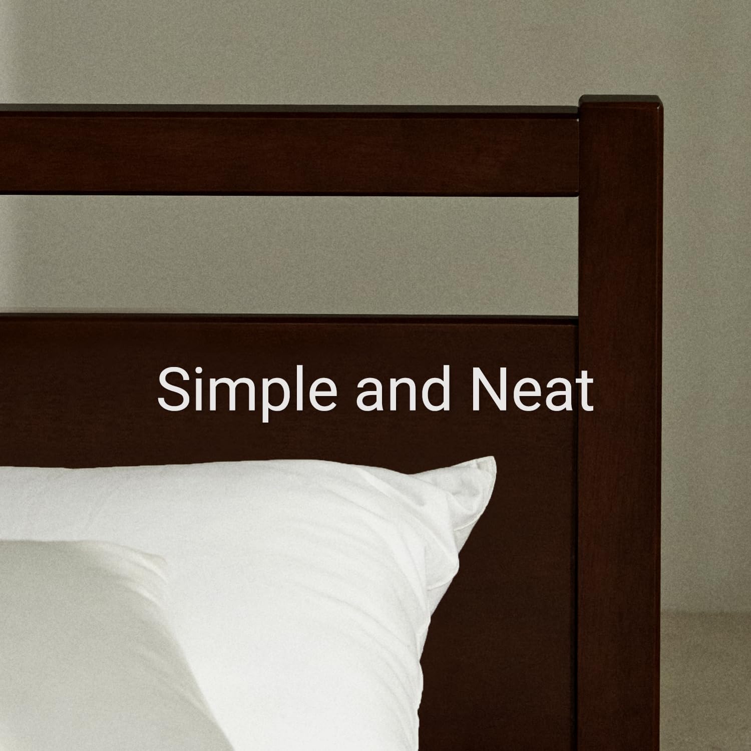 LIFEMENT Signature Wood Platform Bed Frame with Headboard, Essential, Noise Free, Under Bed Storage, No Box Spring Needed, Easy Assembly (Walnut, King (U.S. Standard))