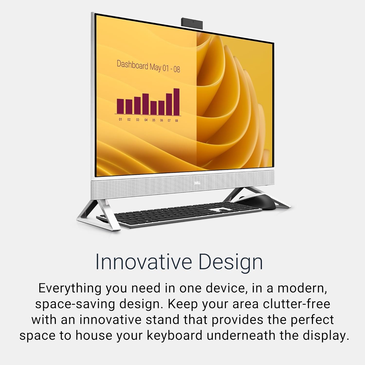 Dell 27 All-in-One Desktop ec27250-27-inch FHD (1920 x 1080) Display  Intel Core 5 Processor 120U  Intel Graphics  16GB DDR5 RAM  512GB SSD  Windows 11 Home  Onsite Service - White