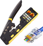 Gaobige Network Tool kit, RJ45 Crimp Tool kit Pass Through Crimper Cat6 Cat5 Cat5e Crimping Tool, Wire Tracker, 110/88 Punchdown Tool, Stripper, Cutter, Cat6 Pass Through Connectors