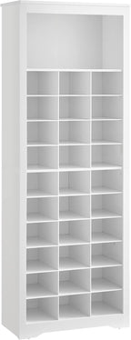 VASAGLE Shoe Storage Cabinet, 10 Tier Shoe Rack Organizer, Holds Up to 30 Pairs of Shoes, for Entryway Bedroom, 12.6 x 24.8 x 73.6 Inches, White ULBS273T14