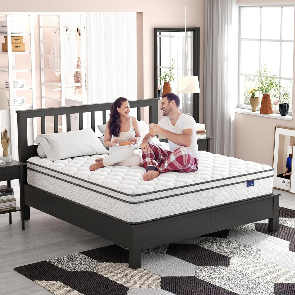 Vesgantti Twin XL Mattress 10 Inch, Fiberglass-Free | Cool Sleep Hybrid Mattress in a Box - Memory Foam & Pocket Springs, Ergonomic Design, Pressure Relief, Medium Firm Feel, 39"*80"*10"