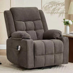 Electric Power Lift Recliner Chair Sofa with Massage and Heat for Elderly, USB and Type-C Ports, Cup Holders, Infinite Position (Brown, Regular)