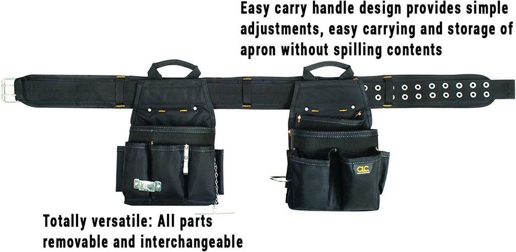 CLC Custom Leathercraft 5609 3 Piece Electrical Combo Tool Belt, 20 Pocket, Black, 29-46 inches