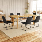 Extendable Dining Table for 6-8 People, 63 to 78.7 Inch Rectangular MDF Table, Farmhouse Rustic Style, Space-Saving Design for Dining Room, Kitchen, Meeting