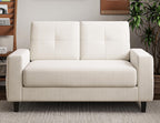 Txtin's Loveseat Sofa 53" Small Couches for Small Spaces 2 Seater Mini Couch for Bedroom Comfy Modern Love Seat for Apartment Office Living Room Warm White