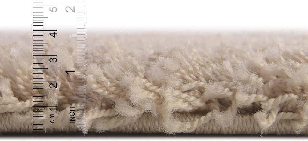 Rugs.com - Über Cozy Solid Shag Collection Rug – 8' x 11' Taupe Shag Rug Perfect for Living Rooms, Large Dining Rooms, Open Floorplans