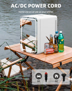 Kikihouse 20L Mini Skincare Fridge with Mirror & LED Lighting, 3-Mode Dimmable, Cooler & Warmer with Drip Tray for Makeup, Cosmetic, Beauty Fridge for Bedroom, Vanity, Car & Home Use
