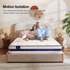 Vesgantti Queen Mattress,12 Inch Hybrid Innerspring Mattress in a Box with Memory Foam,Back Support & Pressure Relief,Medium Firm Feel for Adults (Queen Size)