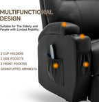 Recliner Chair, Rocking Chair with Massage and Heat, 360° Swivel Recliner Chairs for Adults, Rocker Manual Recliner with Remote Control and Cup Holder for Living Room, Bedroom, Nursery