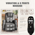 Flamaker Power Lift Recliner Chair Electric Lift Recliner for Elderly Power Lift Recliner Chair with Cup Holders Side Pockets for Living Room (Leathaire, Light Black)