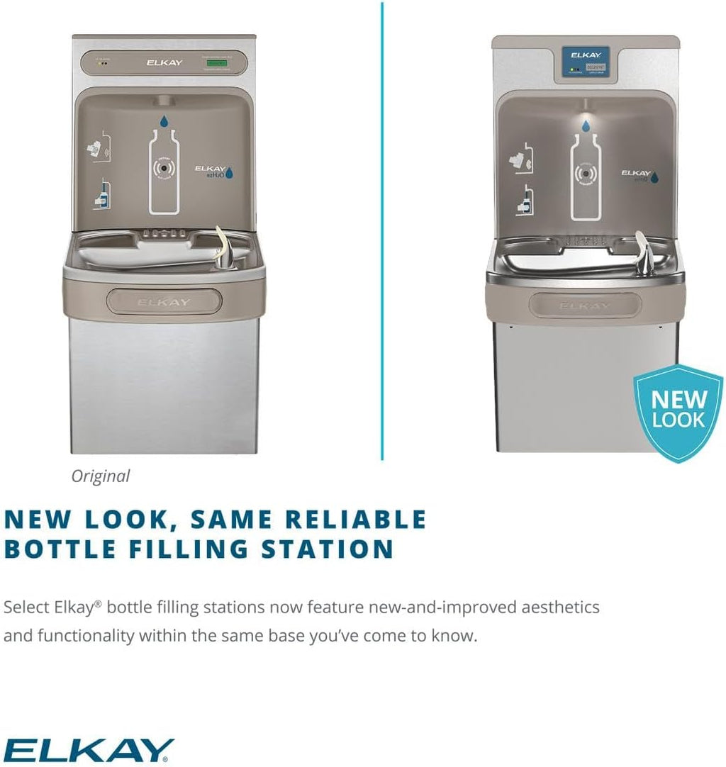 Elkay LZS8WSLK Filtered Fountain & EZH2O Bottle Filling Station, Lt. Gray, 120V