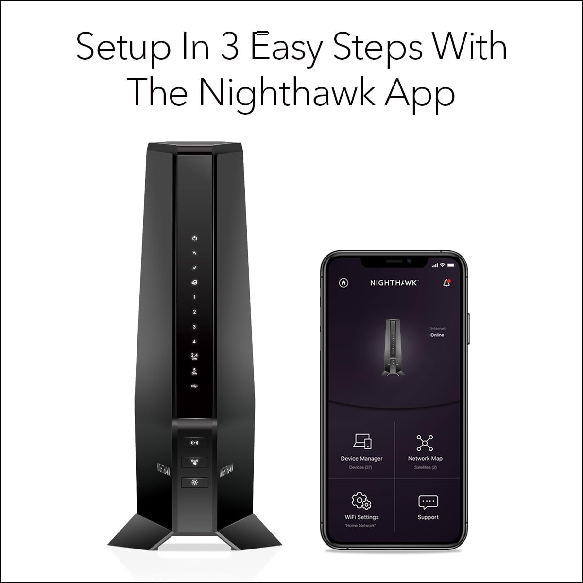 NETGEAR Nighthawk Modem Router Combo (CAX30) DOCSIS 3.1 Cable Modem and WiFi 6 Router - AX2700 2.7 Gbps - Compatible with Xfinity  Spectrum  Cox  and More - Gigabit Wireless Internet (Renewed)