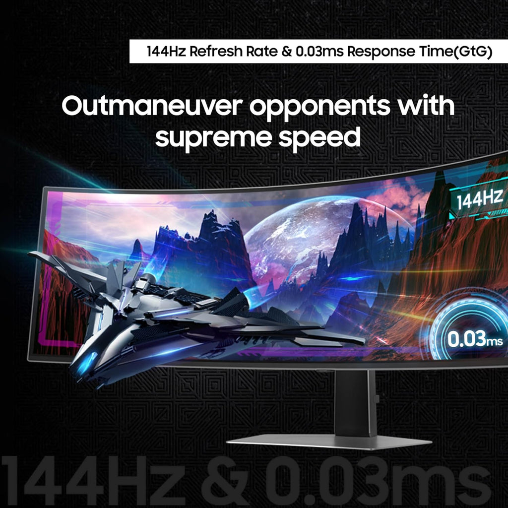 Samsung 49" Odyssey OLED G9 (G91SD) Dual QHD QD-OLED G-Sync Compatible Curved Gaming Monitor  144Hz  0.03ms  AMD FreeSync Premium Pro  Ergonomic Stand  3 Year Warranty  LS49DG910SNXZA  2024