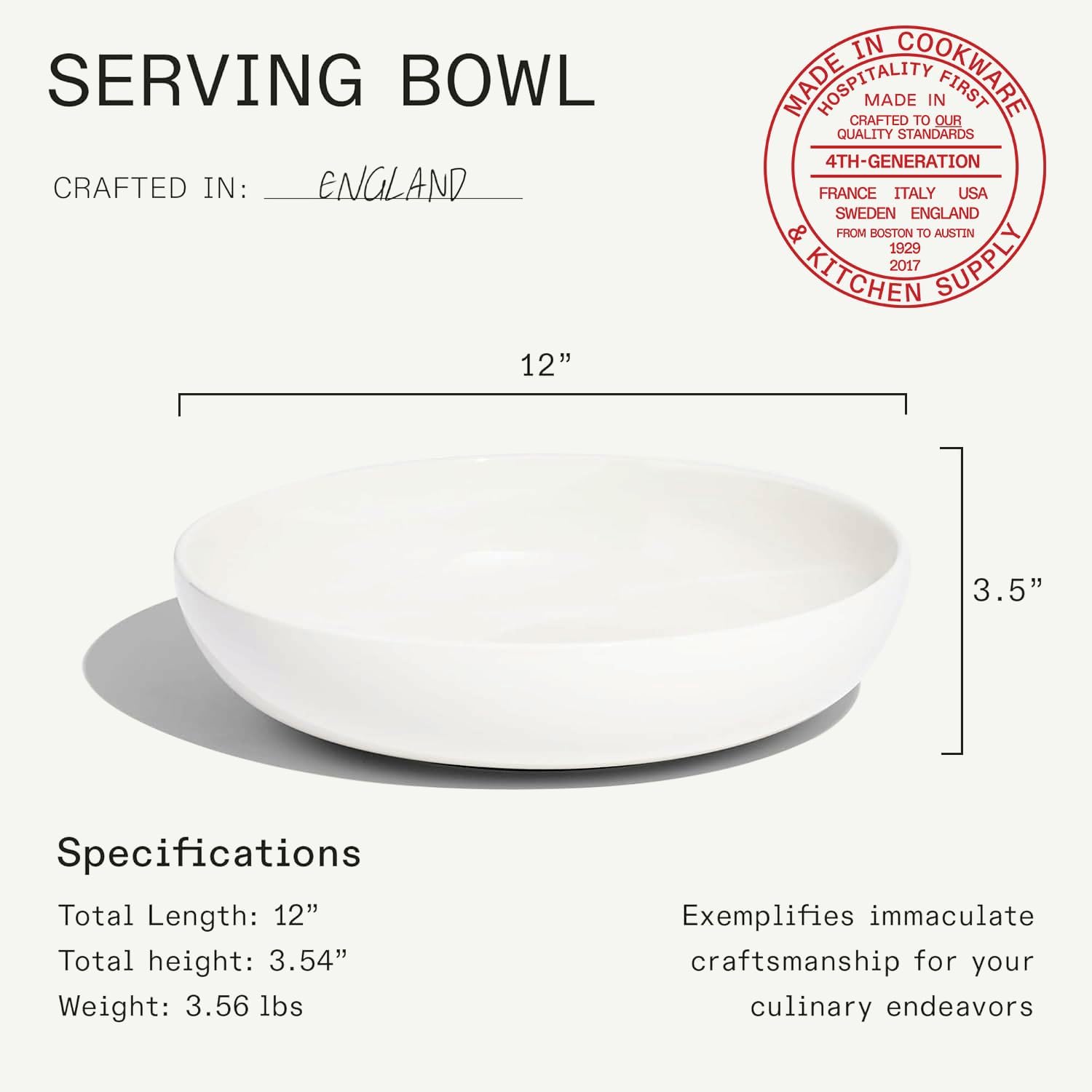 Made In Cookware | Serving Bowl | White | Porcelain | Crafted in England