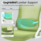 Fizzin Ergonomic Office Chair, 400 LBS Desk Chair with Adjustable Lumbar Support, High Back Breathable Mesh Computer Chair Rolling Work Swivel Task Chairs, Comfy Home Office Desk Chair (Green)