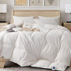 Royal Elite-Canadian Down Comforter Queen Size- Made in Canada White Down Duvet Insert with Corner Tabs- RDS Certified- Oeko Tex Cotton Shell