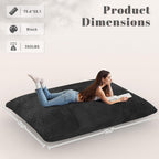 Homall 3 in 1 Giant Bean Bag Chair for Adults, Convertible Bean Bag Floor Couch Bed with Washable Cover, High-Density Foam Chair Bed for Living Room, Dorm Room, Office (Black)