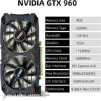 QTHREE Geforce GTX 960 4GB Graphics Card, GDDR5 128-bit, DP, HDMI, DVI, Video Card for PC, Computer GPU, PCI Express x16