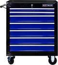 7 Drawers Rolling Tool Cart on Wheels, Multifunctional Organizer Tool Chest Tool Case , Trolley Tool Storage Tool Box for Workshop,Garage,Repair Shop (7 Drawers 24.2"W×12.9"D×29.9"H-Black&Blue)