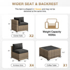 Aoxun Patio Furniture Sets  7-Piece Outdoor Patio Furniture with Thick Cushions  Wicker Outdoor Conversation Set Sectional Sofa for Backyard  Poolside  Garden