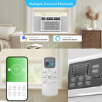 8,000 BTU Smart Window Air Conditioner with Heater, 4-in-1 Unit Cools Rooms up to 350 Sq.Ft, APP & Remote Control, Dehumidifier & Fan Mode, Easy Install Kit Included