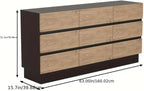 Modern Dresser for Bedroom, Closet Organizers and Storage with 9 Drawers .63''Large Storage Organizer for Living Room, Bedroom, Oak