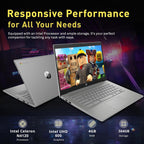 HP Chromebook 14" HD Premium Laptop Computer for Student Business  Quad-Core Celeron N4120 Processor  4GB RAM  564GB Storage (64GB eMMC + 500GB Ext)  Webcam  Long Battery  Chrome OS +MarxsolAccessory