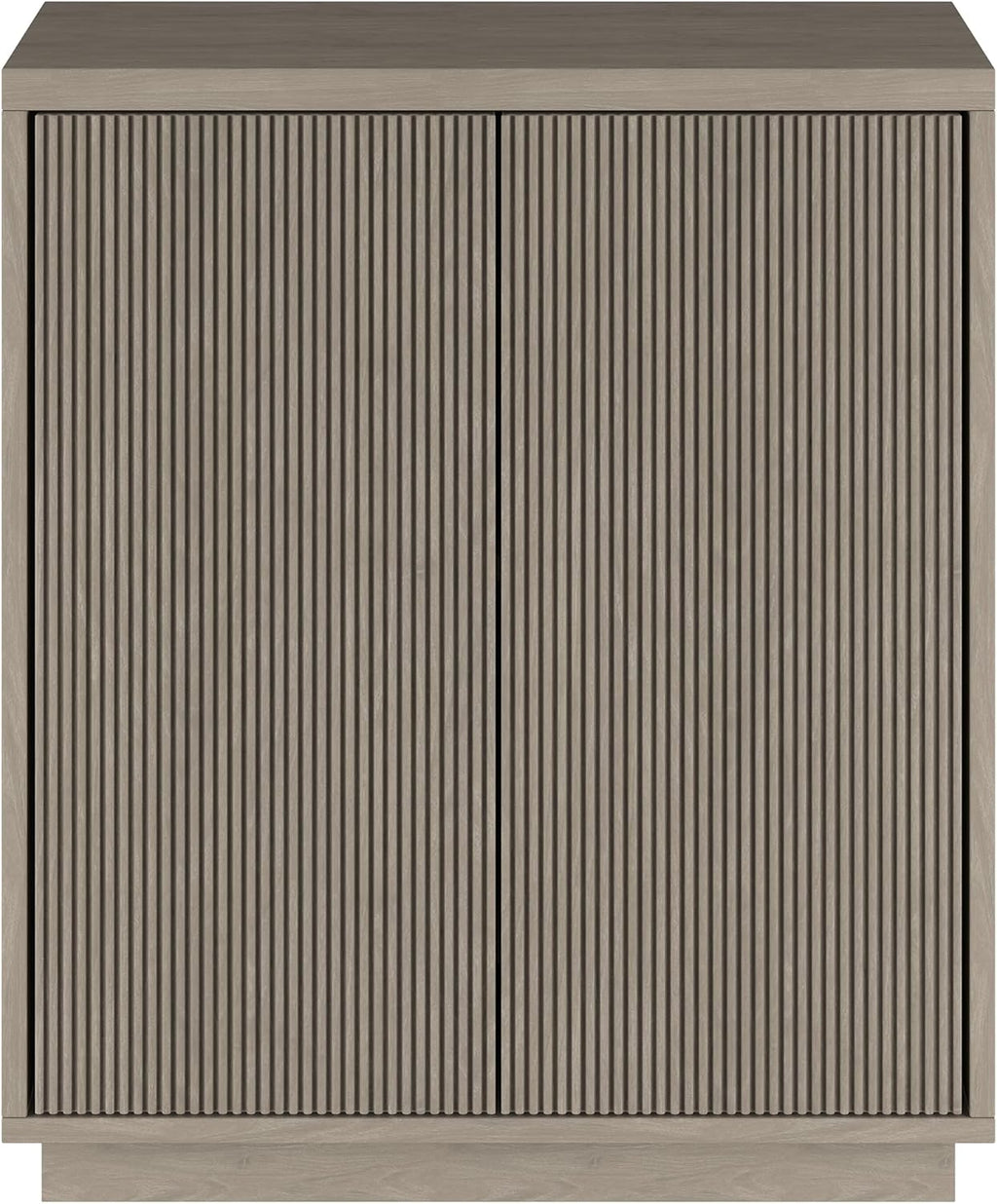 Henn&Hart 28" Fluted Wooden Accent Cabinet, Ribbed Modern Sideboard Buffet Cabinet with 2 Doors and an Adjustable Shelf for Living Room, Dining Room, Bedroom or Entryway, Weathered Gray