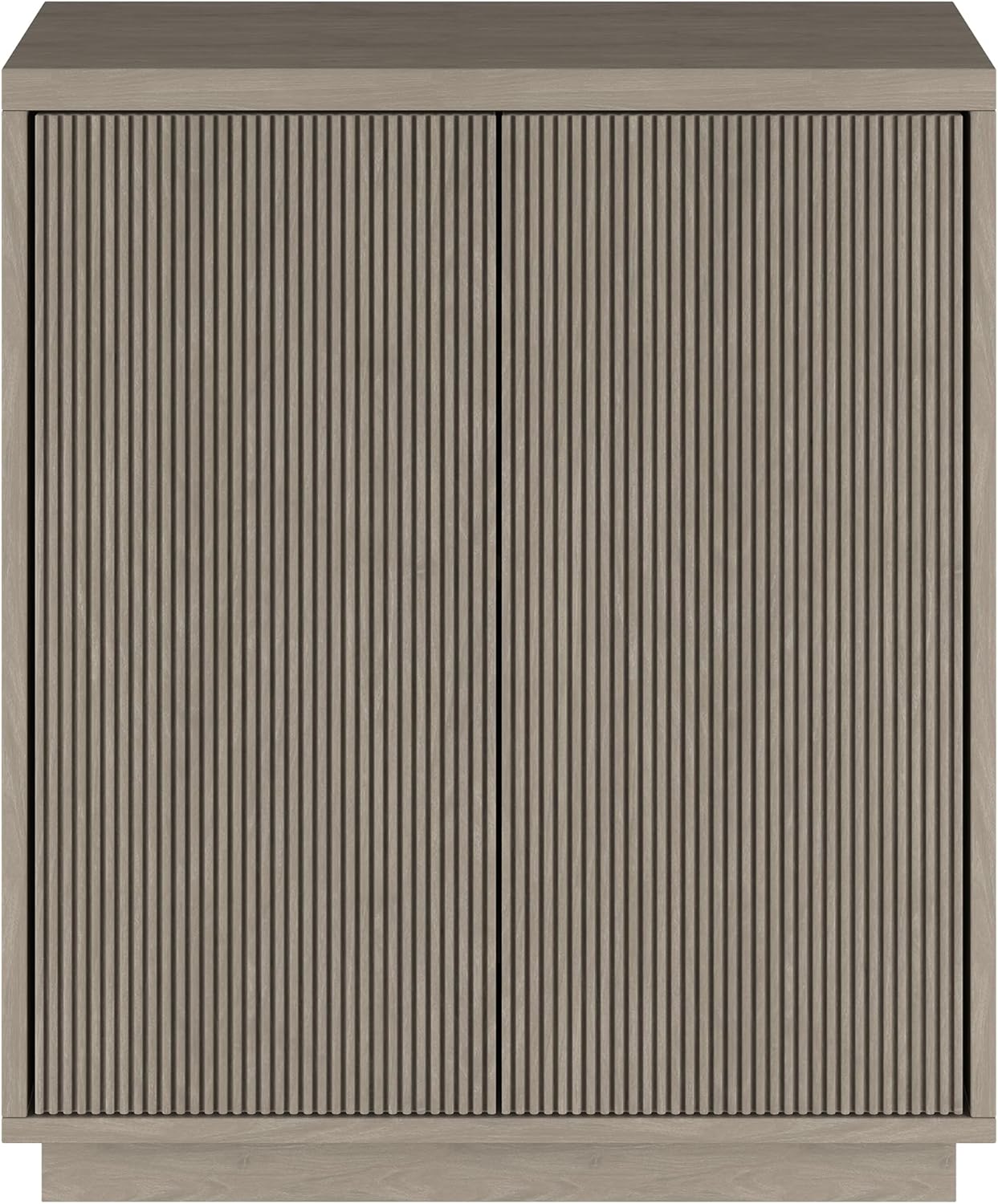 Henn&Hart 28" Fluted Wooden Accent Cabinet, Ribbed Modern Sideboard Buffet Cabinet with 2 Doors and an Adjustable Shelf for Living Room, Dining Room, Bedroom or Entryway, Weathered Gray