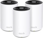 TP-Link Deco XE70 Pro AXE4900 Tri-Band WiFi 6E Mesh WiFi System - 2.5G WAN/LAN Ports  4.9 Gbps Wi-Fi 7 200 Sq. Ft Coverage  Connect up to 200 Devices  6 GHz Band  3-Pack