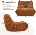 Bean Bag Chairs for Adults Giant Bean Bag Chair Memory Foam BeanBag Chair Bean Bag Sofa with Filler Faux Fur Fireside Beanbags Lazy Sofa for Living Room Bedroom Office (Brown Teddy, Single)