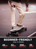 Caribou Electric Skateboard  32 MPH, 26 Mile Range, Dual 1000W Motors, Longboard for Adults & Teens, 6-Month Warranty